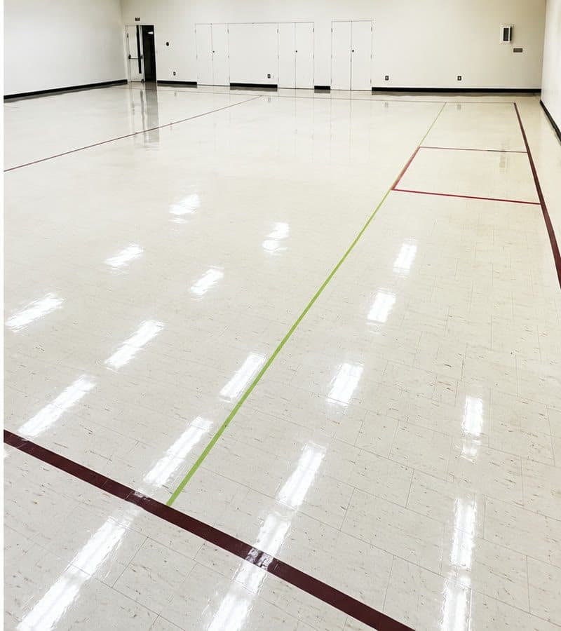 Glossy, well-kept commercial floor