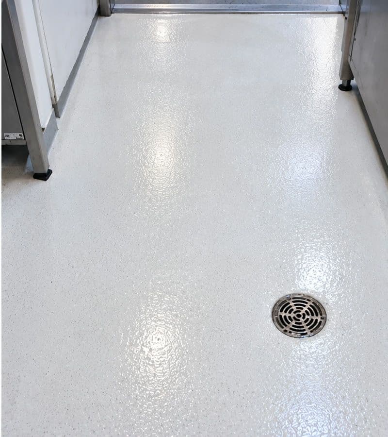 Clean commercial kitchen floor
