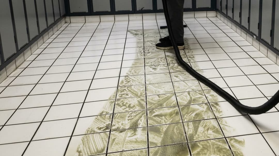 Clean tiled commercial washroom